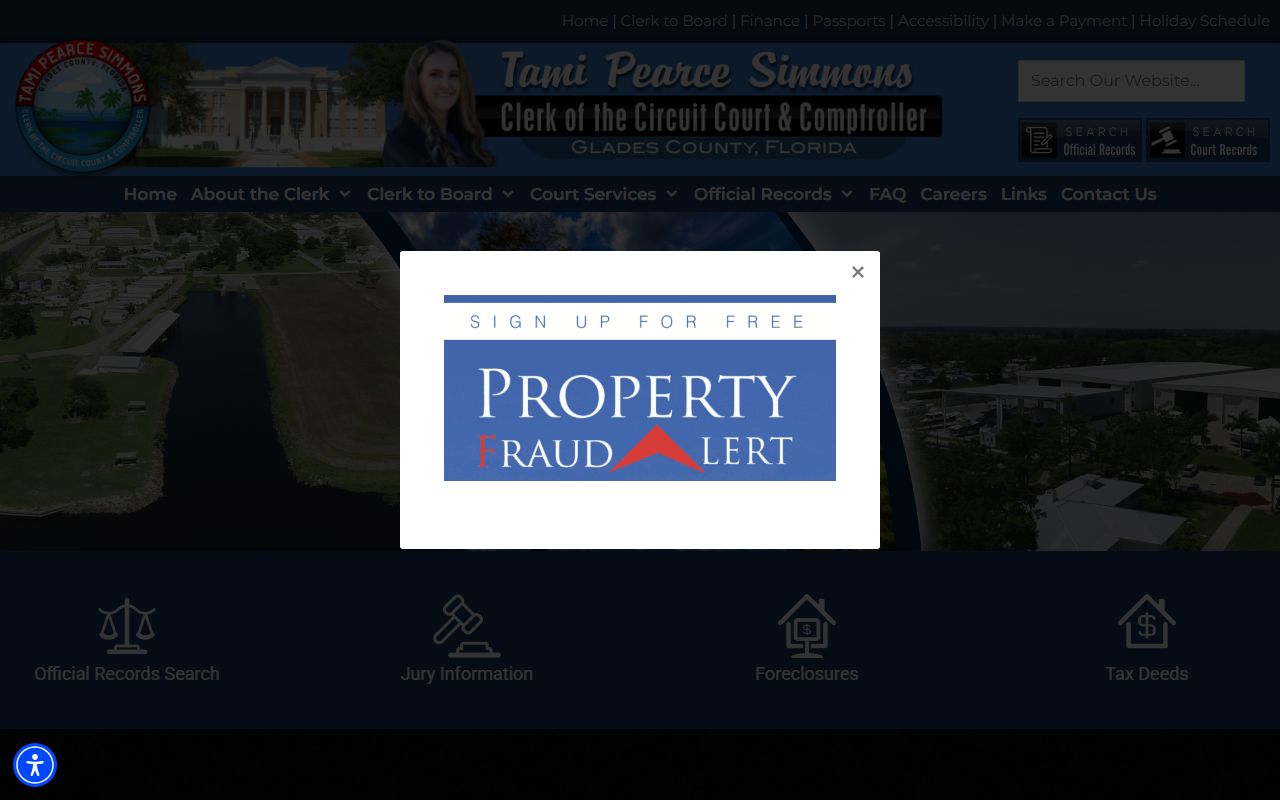 Glades County DUI records source screenshot