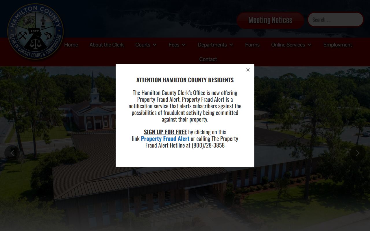 Hamilton County DUI records source screenshot