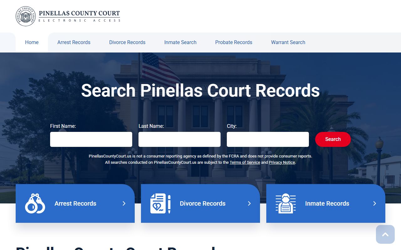 St. Petersburg DUI records source screenshot