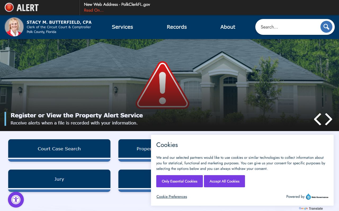 Polk County DUI records source screenshot