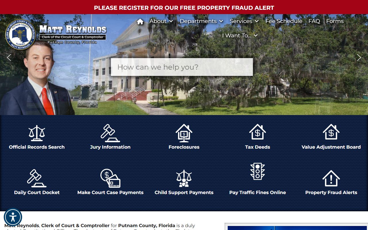 Putnam County DUI records source screenshot