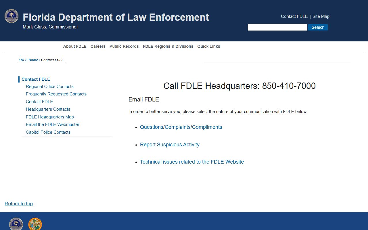 Florida DUI records source screenshot