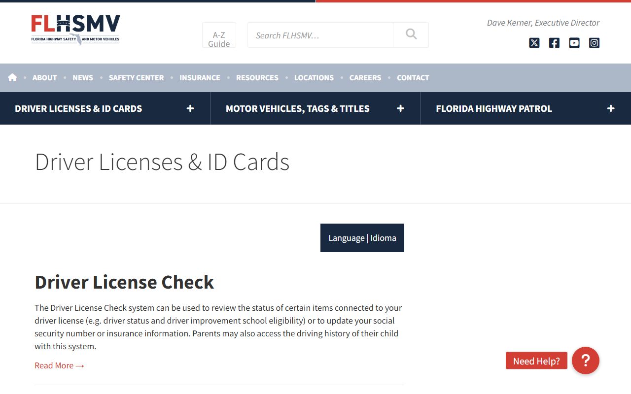 Florida DUI records source screenshot